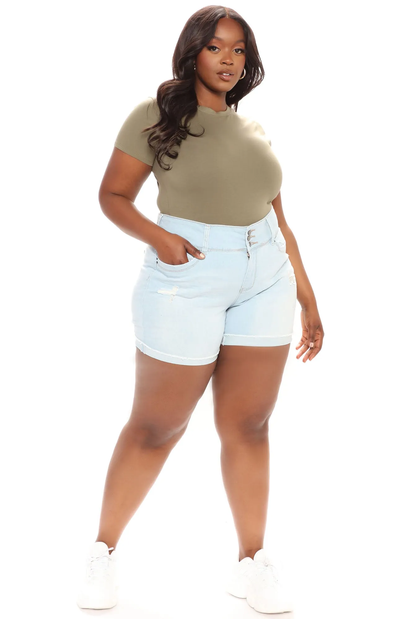 Alexis Booty Booty Shorts - Light Blue Wash