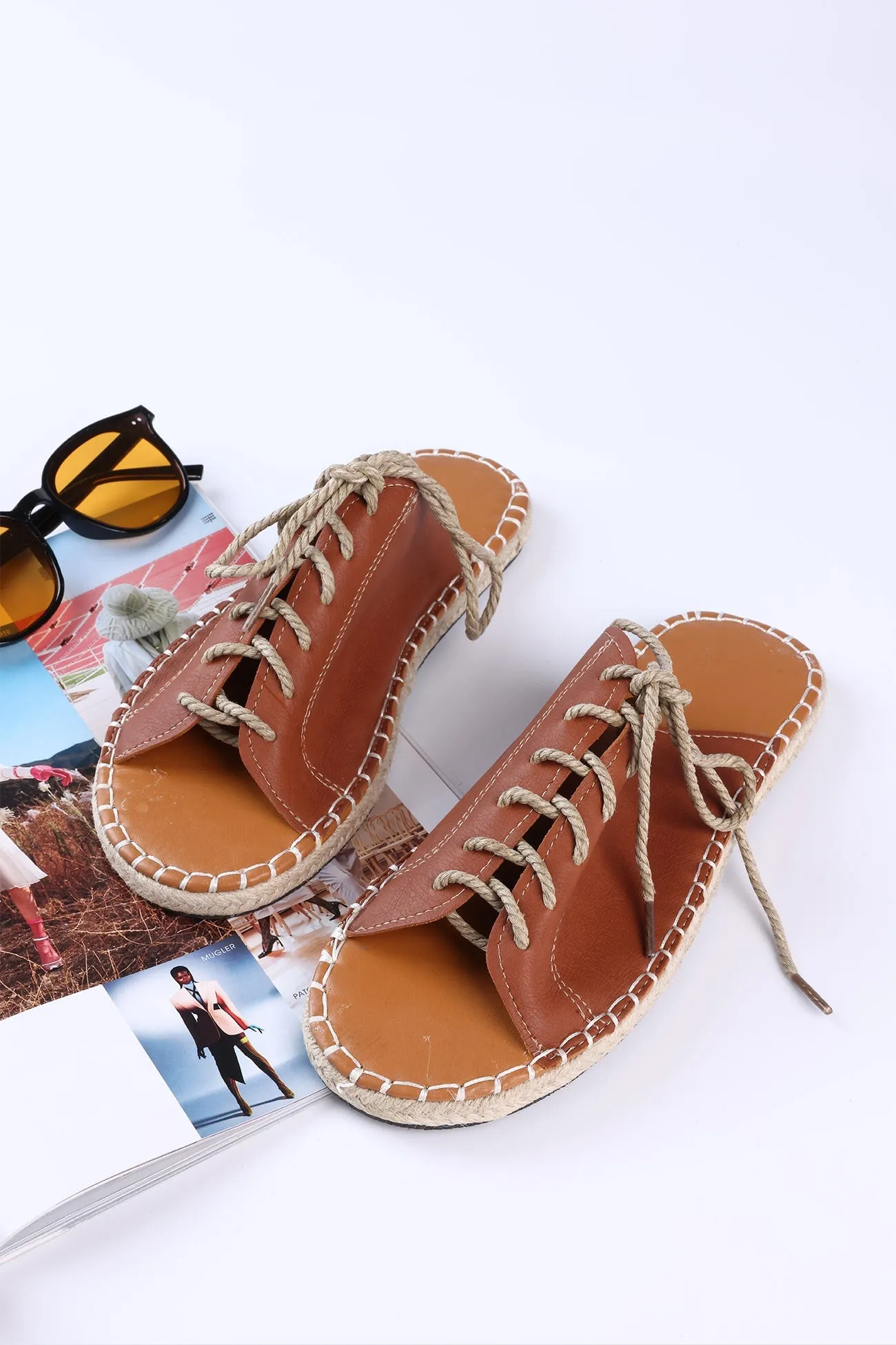 Amozae-Woven Flat Sandals