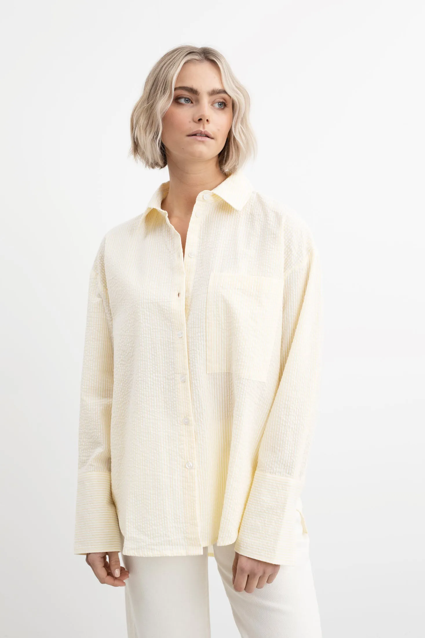 Bibi Crepe Shirt - Soft Yellow