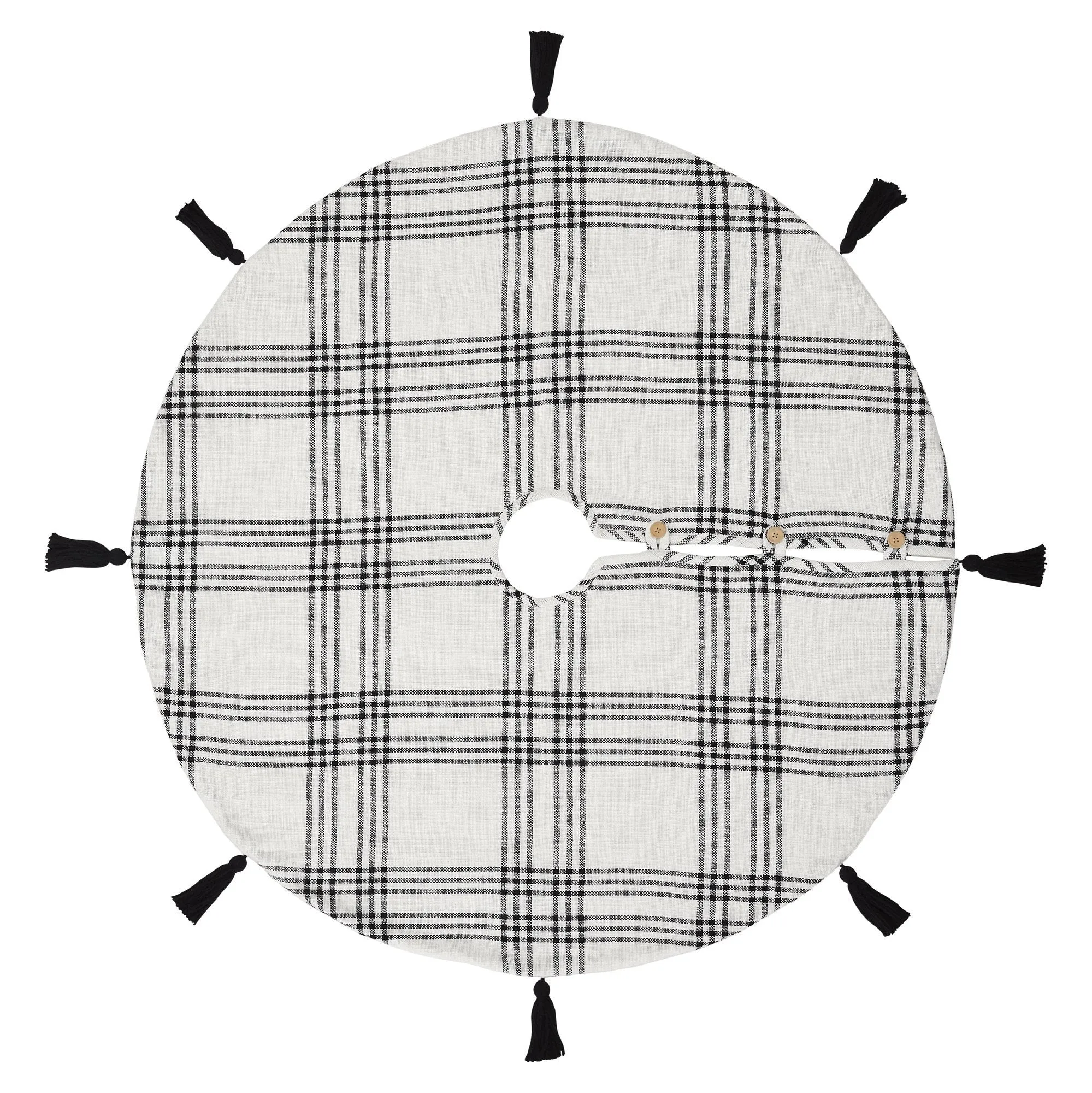 Black Plaid Tree Skirt 48"
