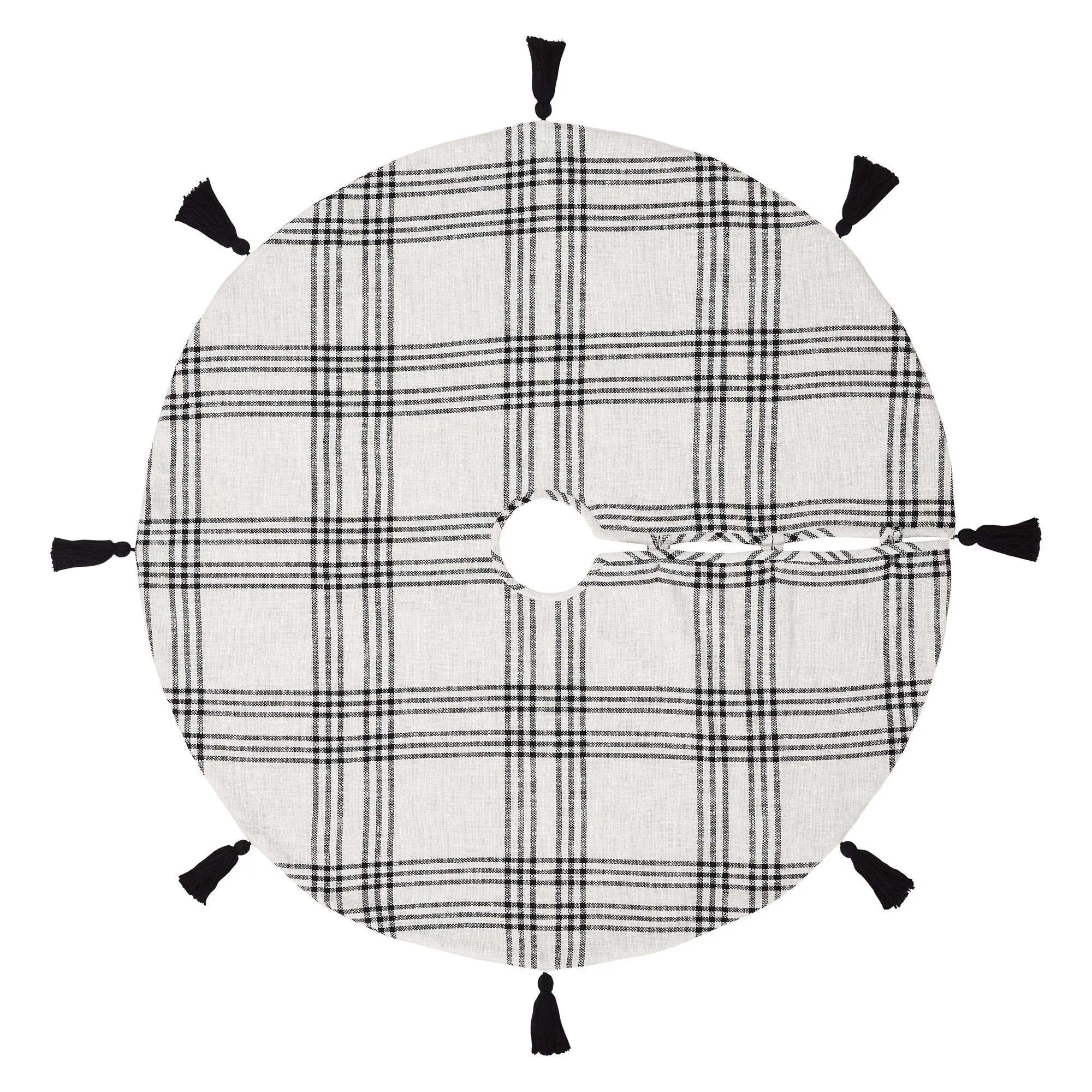 Black Plaid Tree Skirt 48"