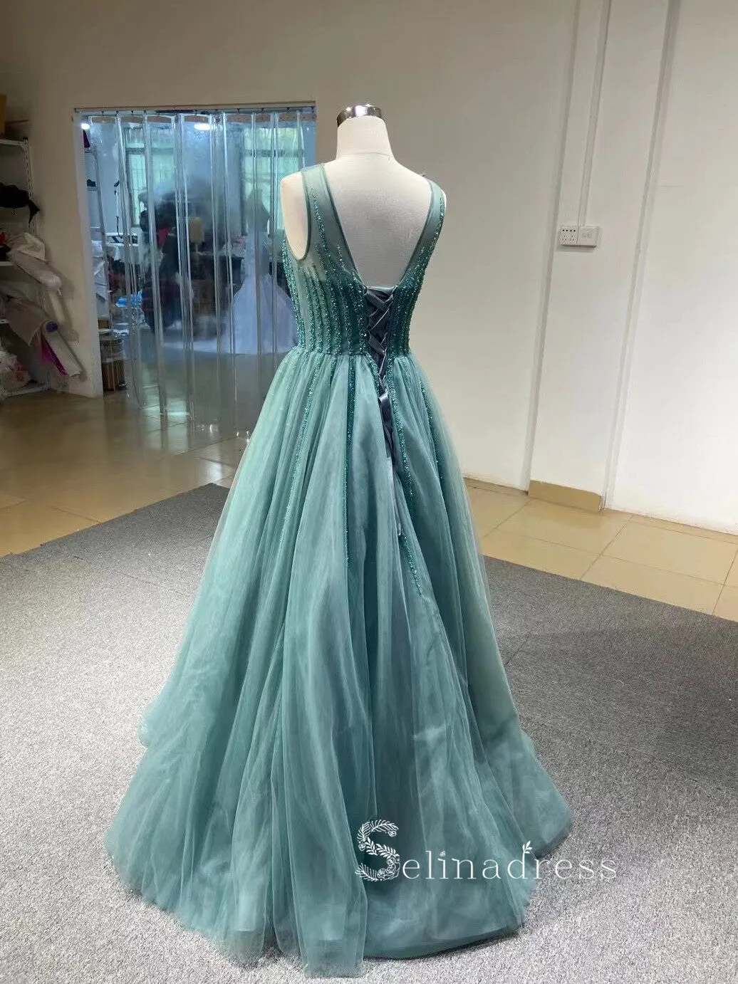 Chic A-line Princess Prom Dress Pink Luxury Custom Evening Gowns DWS6729