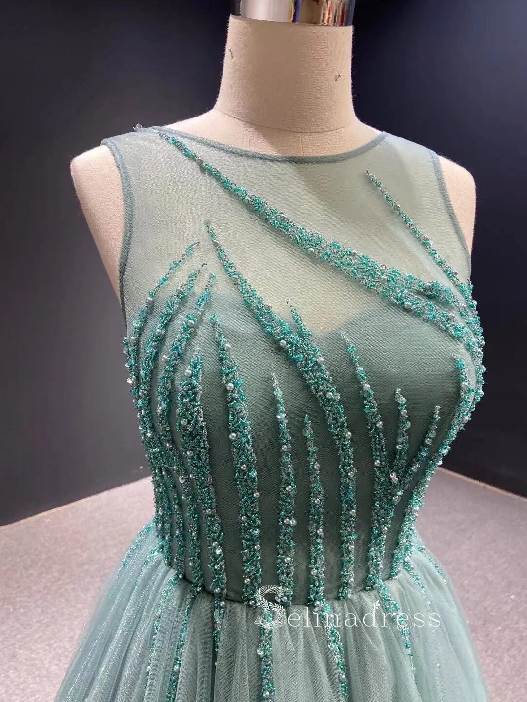 Chic A-line Princess Prom Dress Pink Luxury Custom Evening Gowns DWS6729