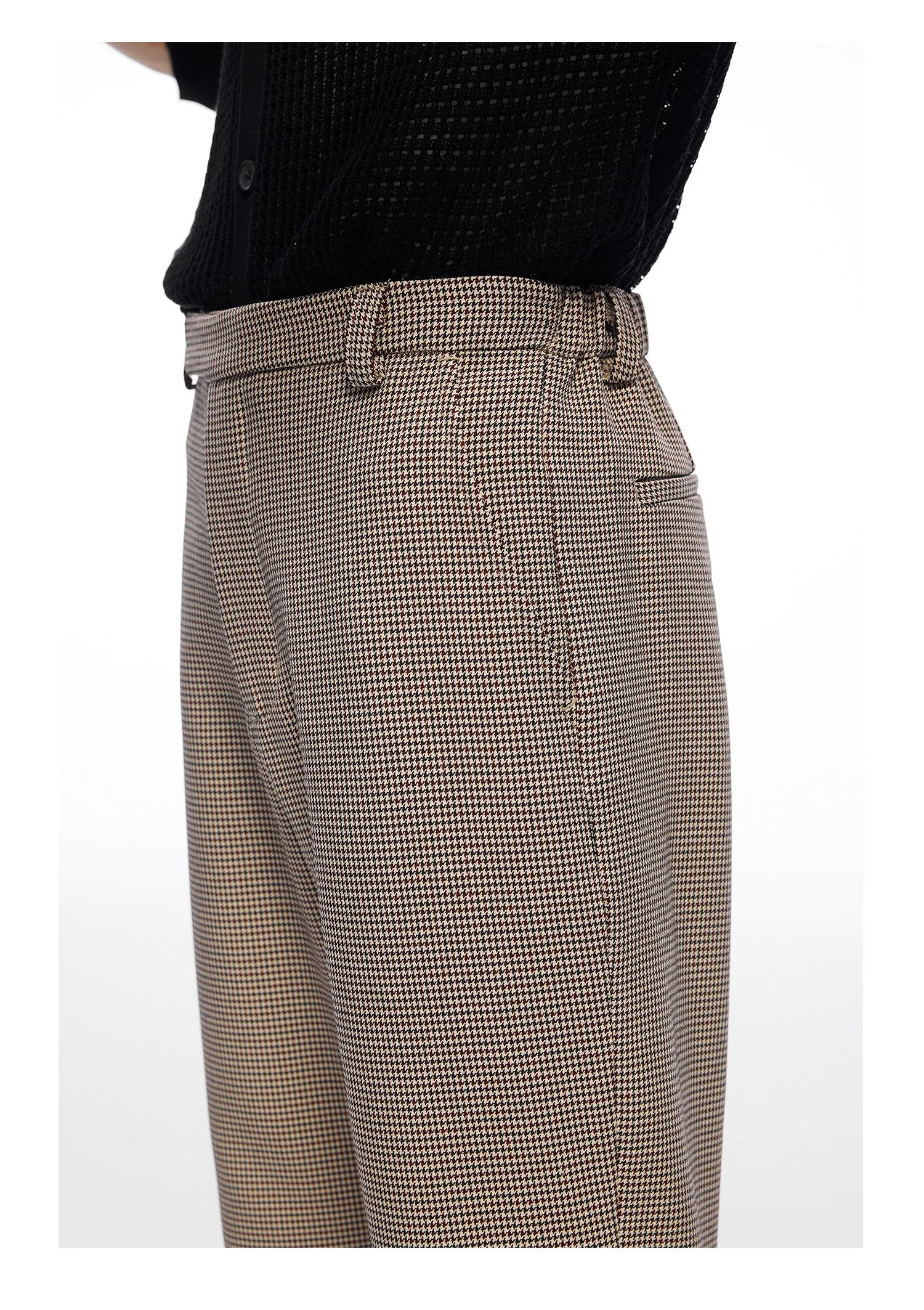 Chidori plaid straight casual pants