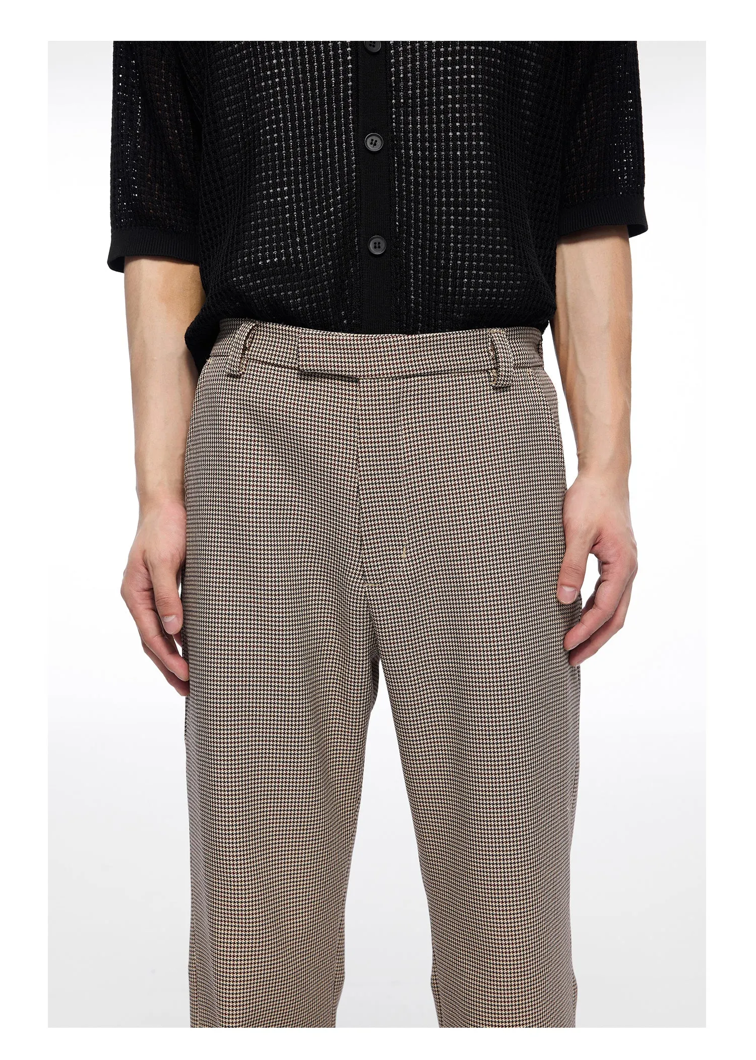 Chidori plaid straight casual pants