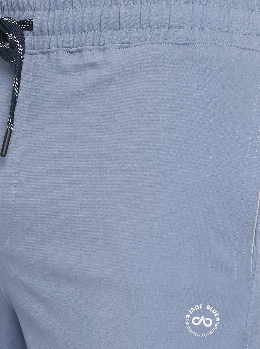 Cornet Blue Solid Slim Fit Shorts | JadeBlue