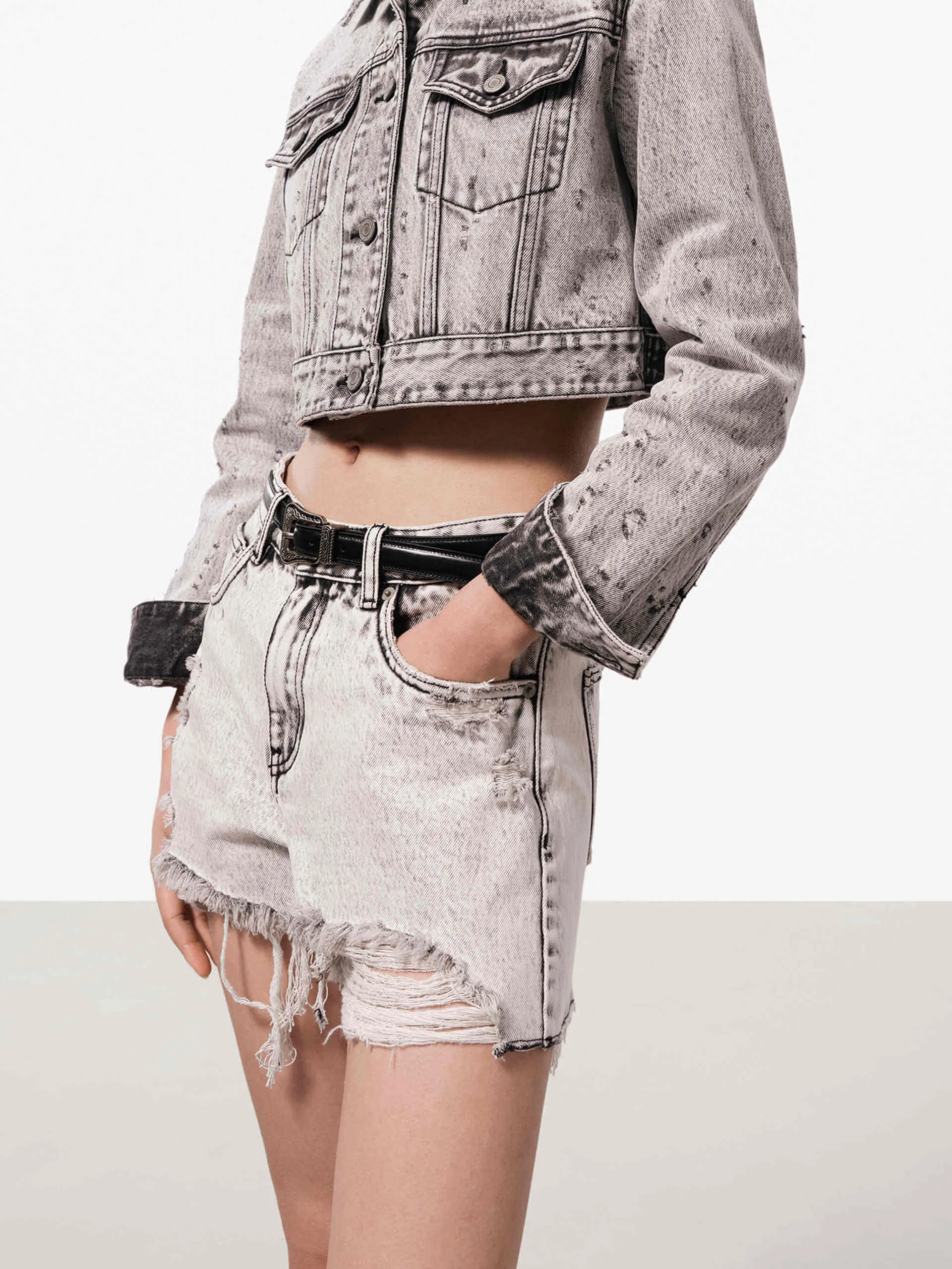 Destroyed Denim Shorts