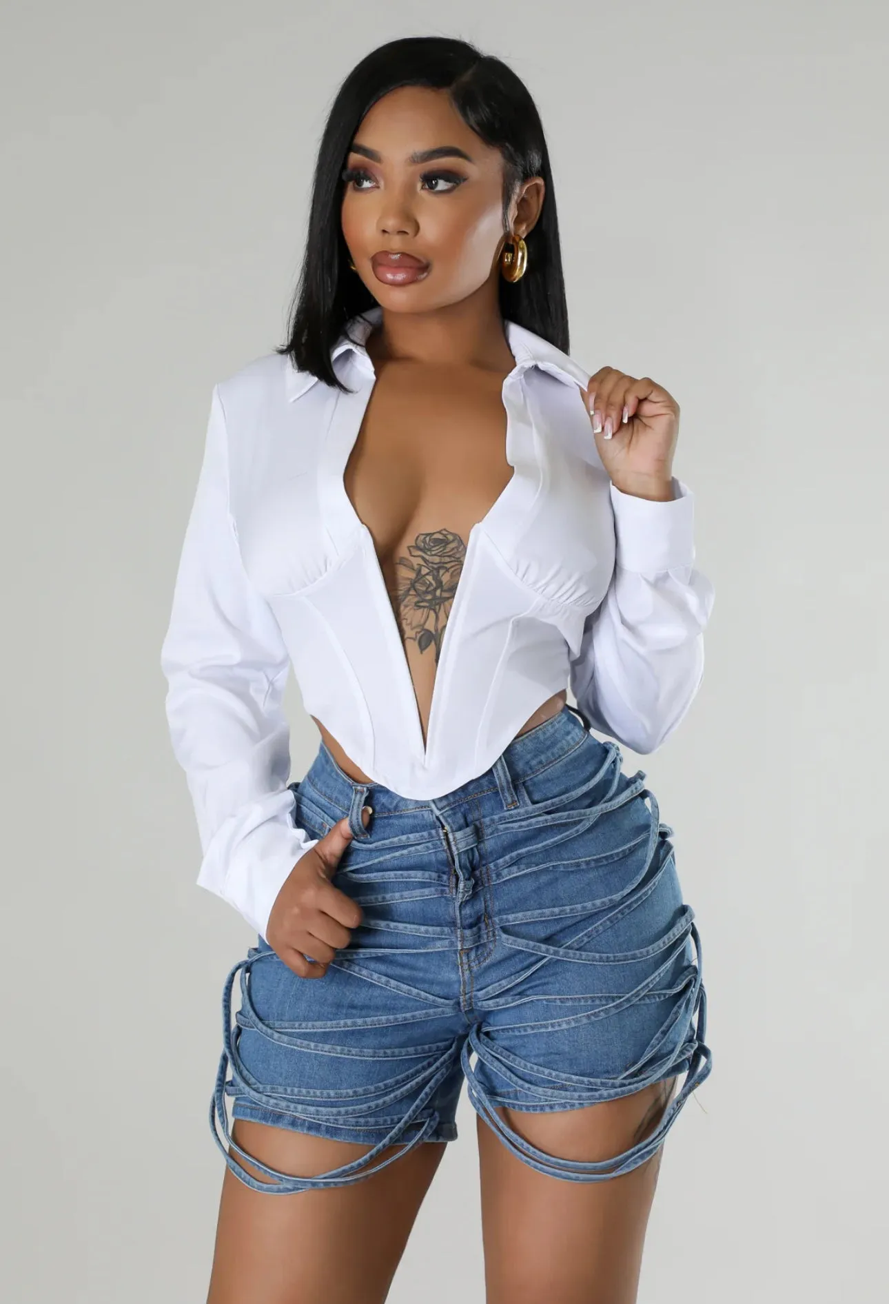 Entanglement Denim Shorts