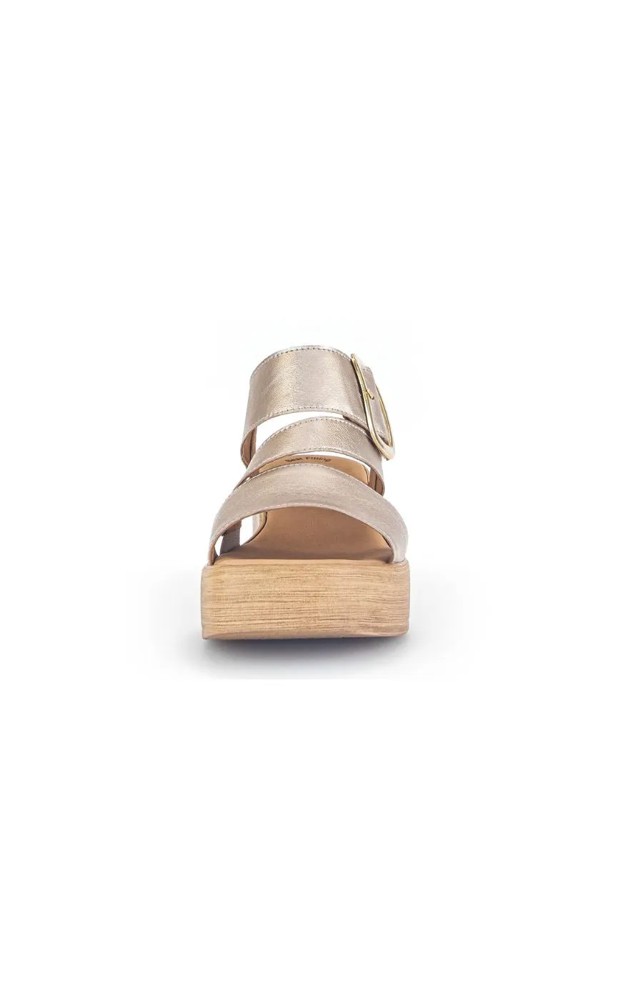 Gabor Buckle Wedge Sandal in Gold