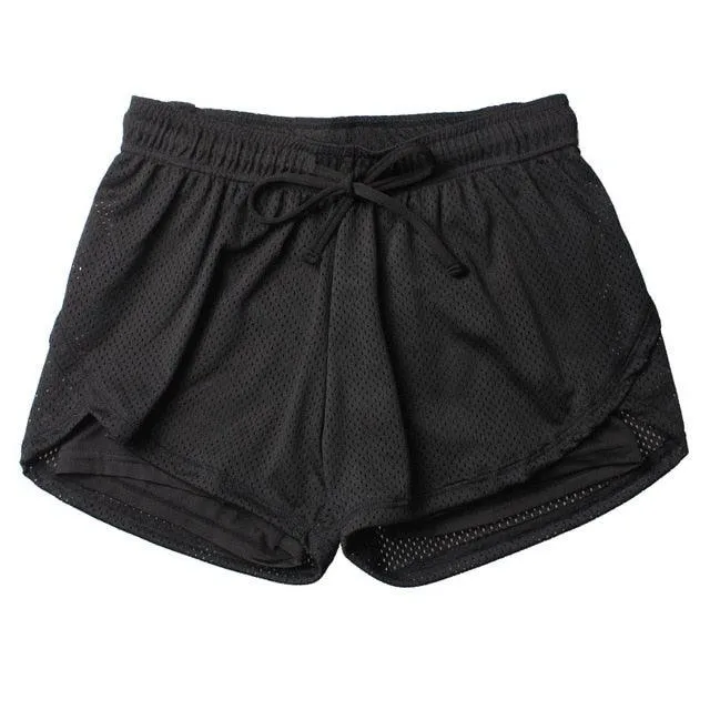 Great Yoga Shorts - Gym Sport Shorts - Running Summer Double Layer Shorts - Women Skinny Fitness Pants (BAP)(F24)