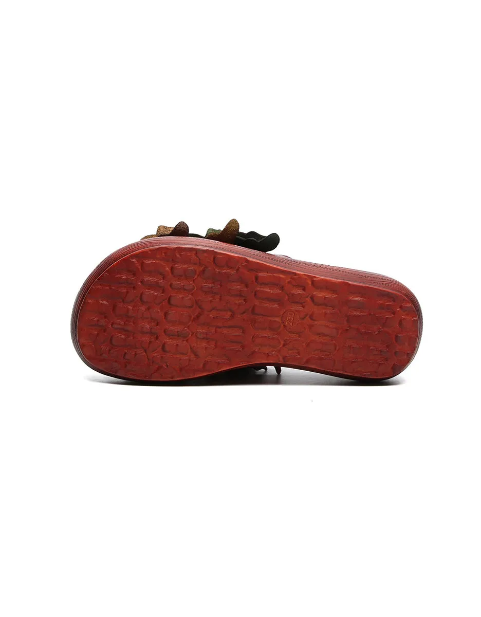Handmade Retro Butterflies Wedge Slippers