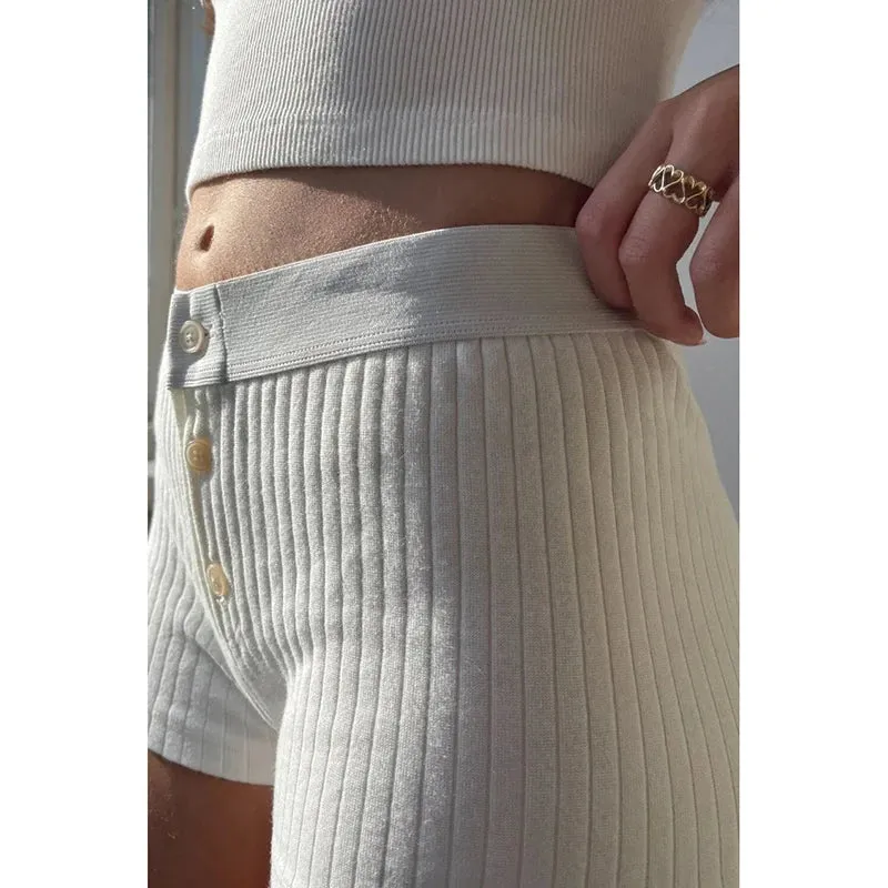 Harajuku Sweet Skinny Low Rise Women Shorts Patched Buttons Korean Style Hottie Hotpants Summer Homewear Short Bottom