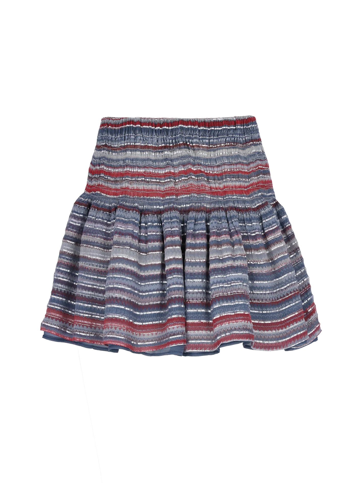 horizontal-stripe silk-blend mini skirt