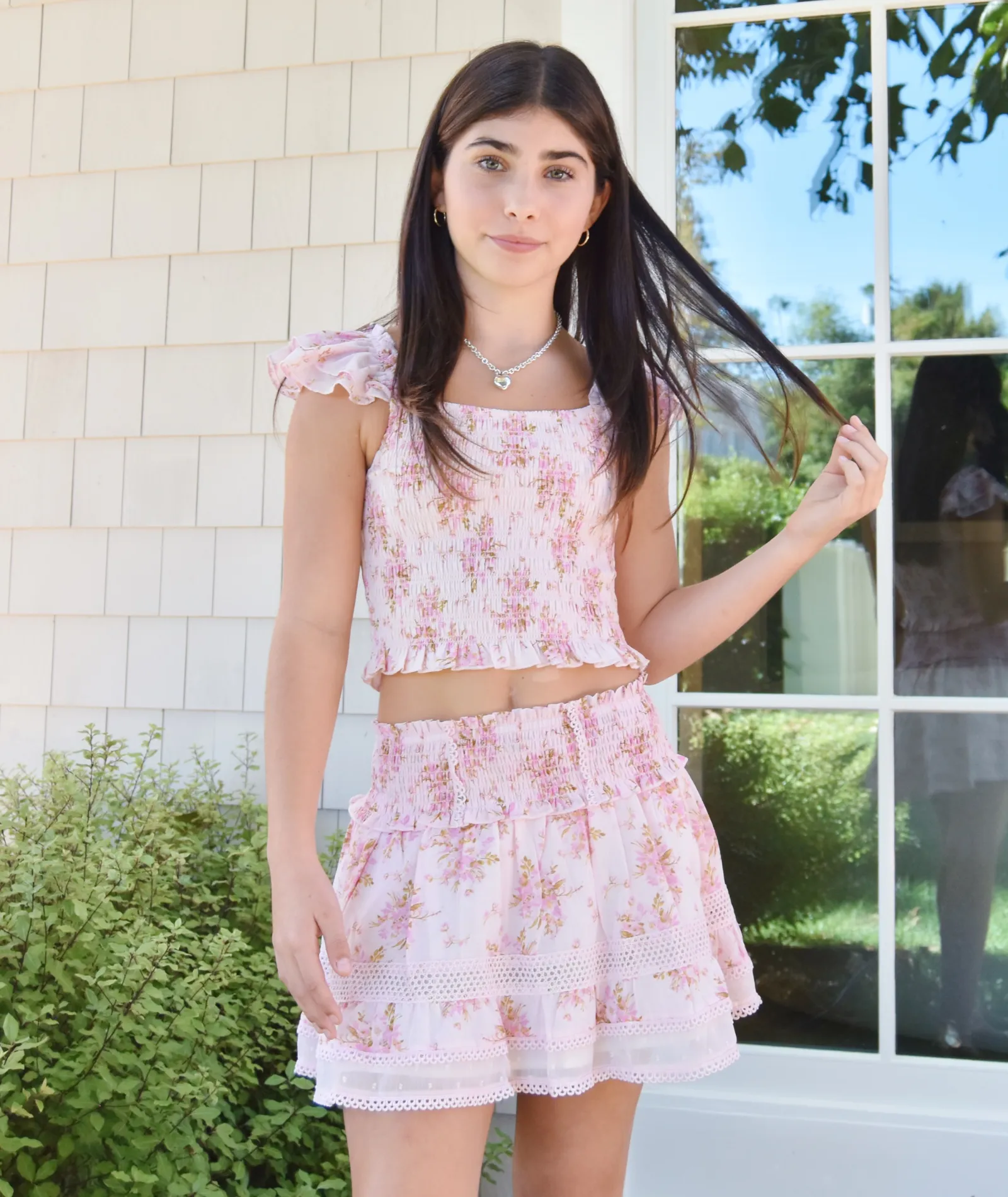 Katie J NYC Girls Pink Bouquet Joanna Top