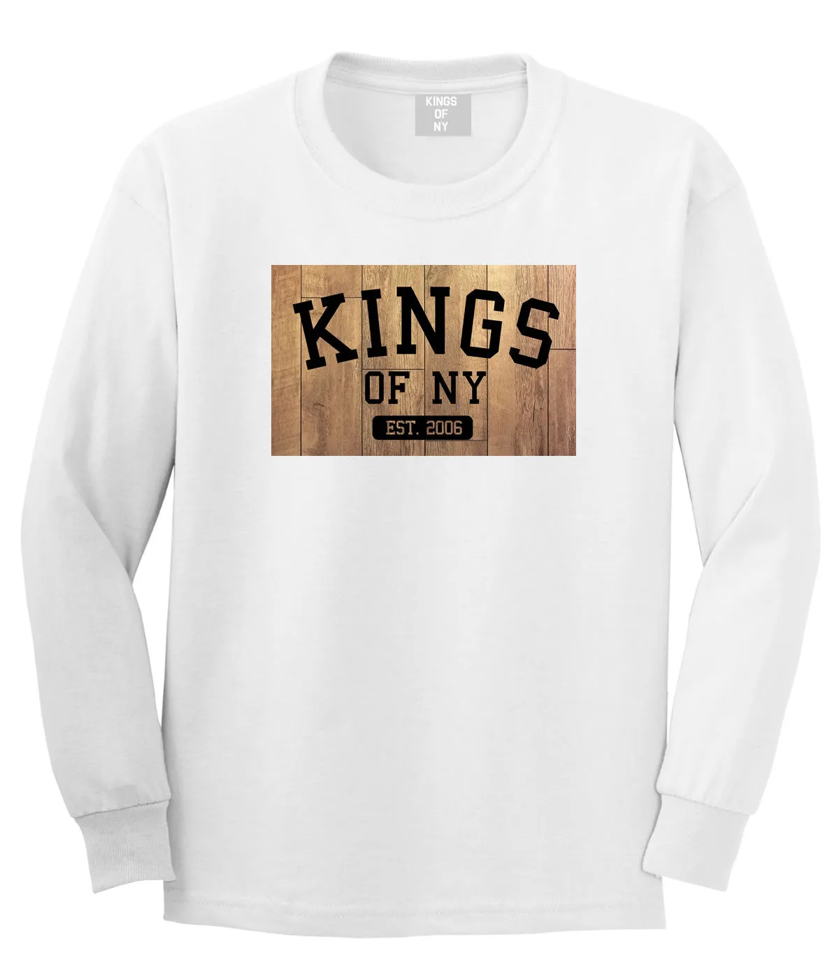 Kings Of NY Hardwood Basketball Logo Long Sleeve T-Shirt