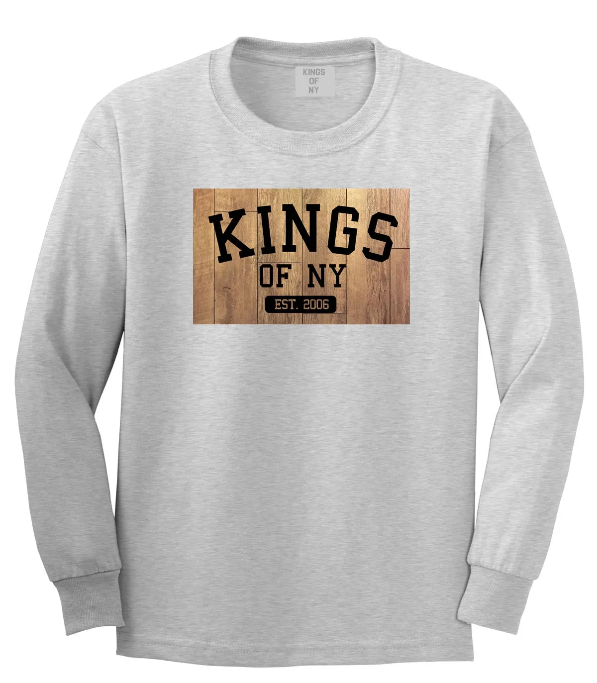 Kings Of NY Hardwood Basketball Logo Long Sleeve T-Shirt