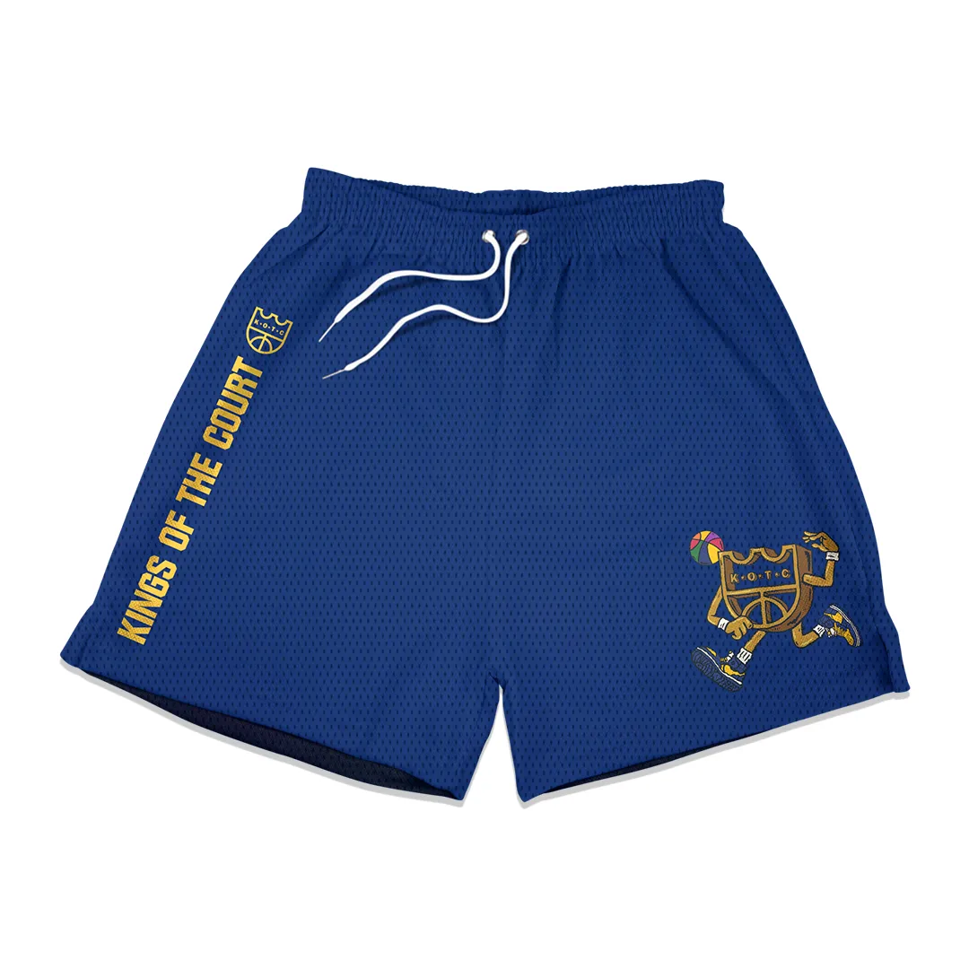 KOTC "Dunk v2" and "No Look Pass" Swingman Mesh Shorts Heavyweight in Red/Blue