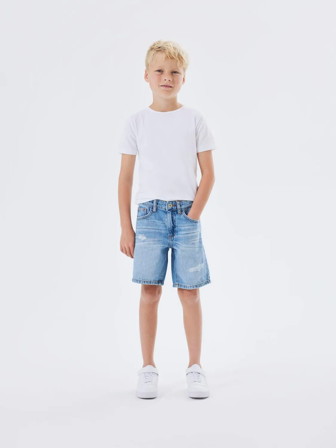LYS BLÅ NAME IT NKMSILAS LOOSE DNM L SHORTS