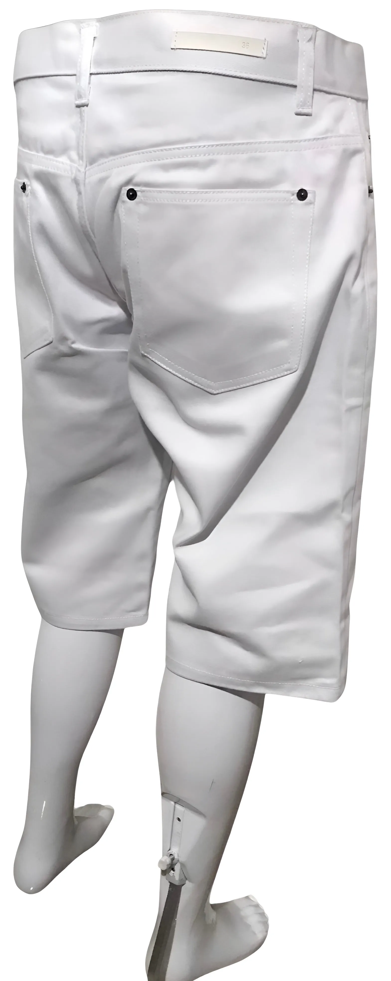 ^MAXI MILIAN^ (WHITE) ~FLORAL~ DENIM SHORTS (SLIM FIT) (EMBROIDERED)