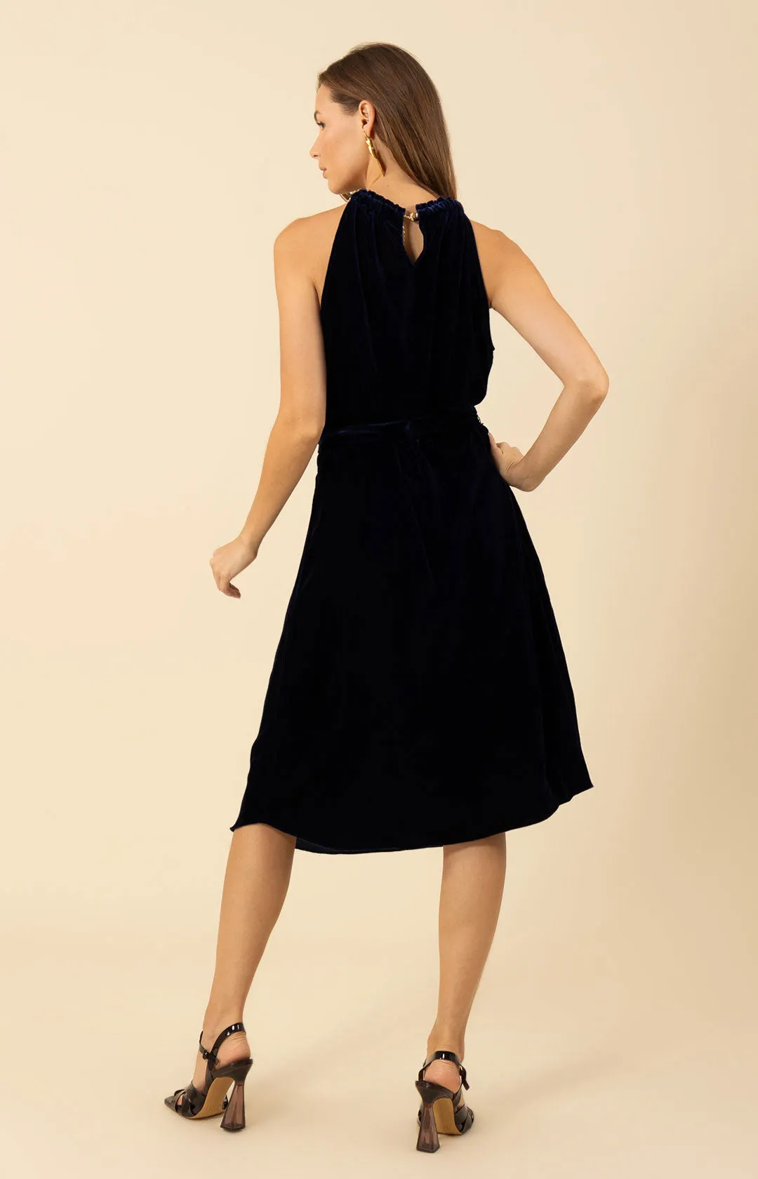 Meadow Halter Velvet Dress