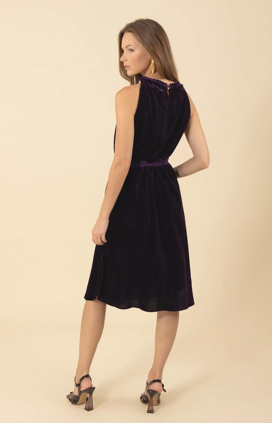 Meadow Halter Velvet Dress