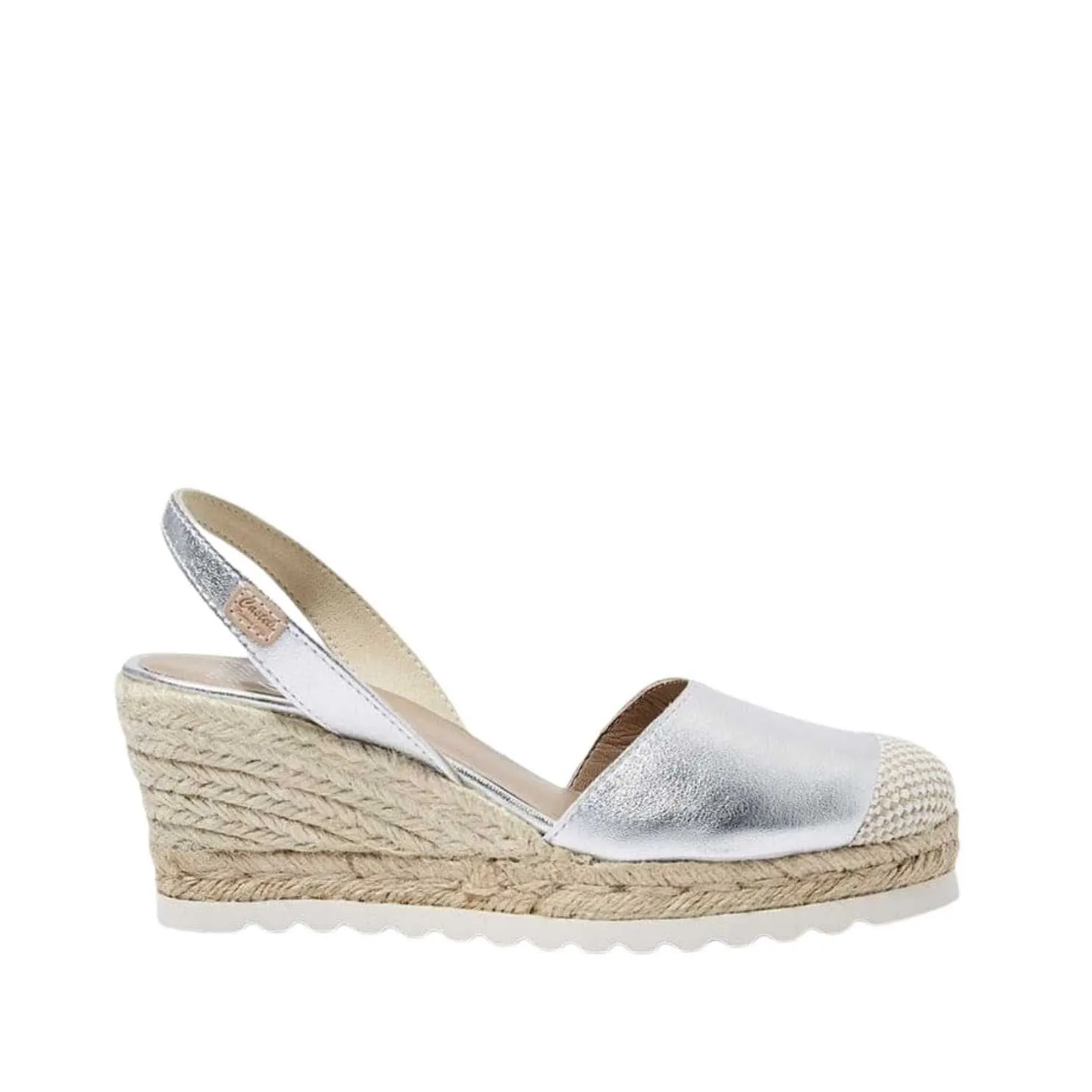 Metallic Closed Toe Leather Menorcan Espadrille For Women - Frida Montada 1924 Metallic