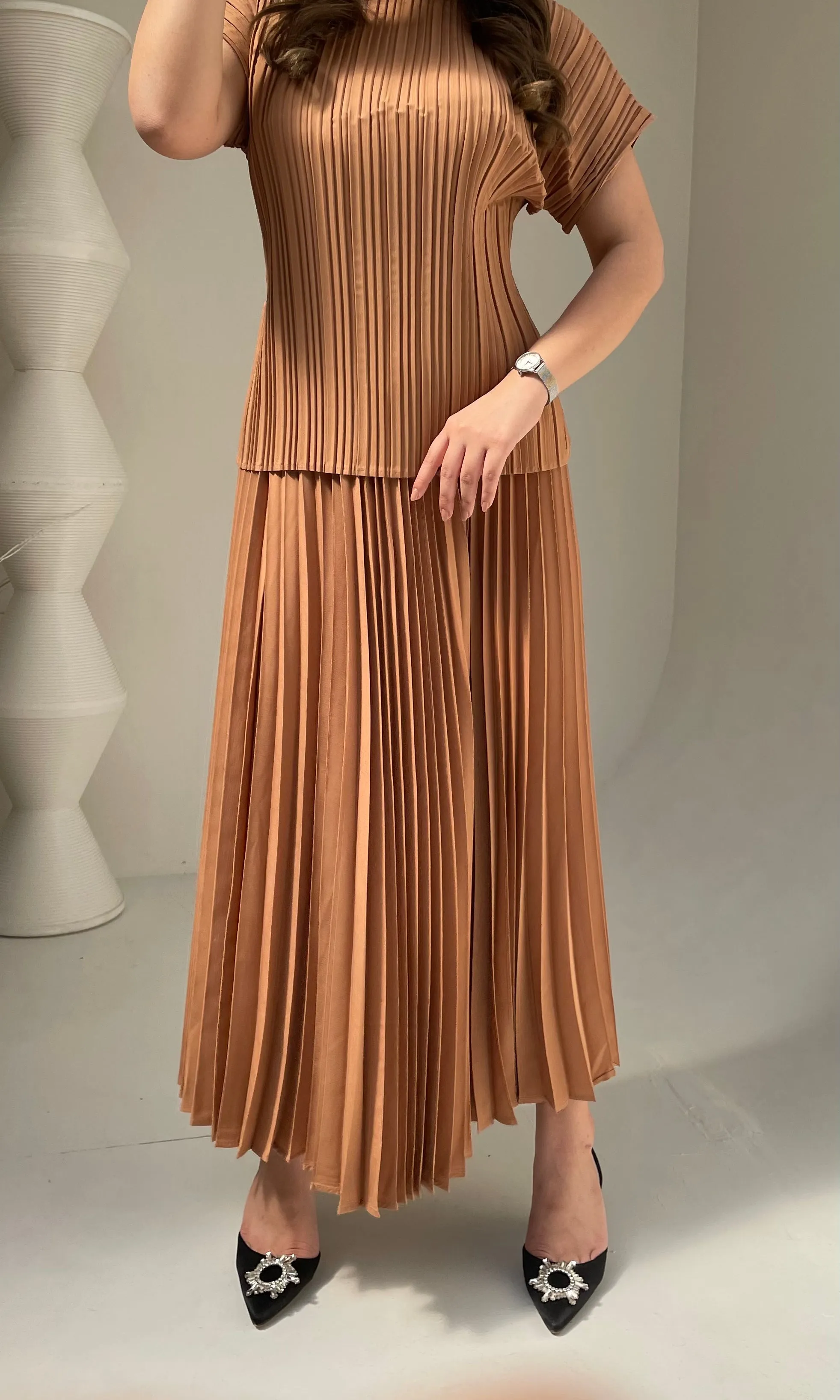 New Colors Priya Set Short Sleeve Top with Skirts
