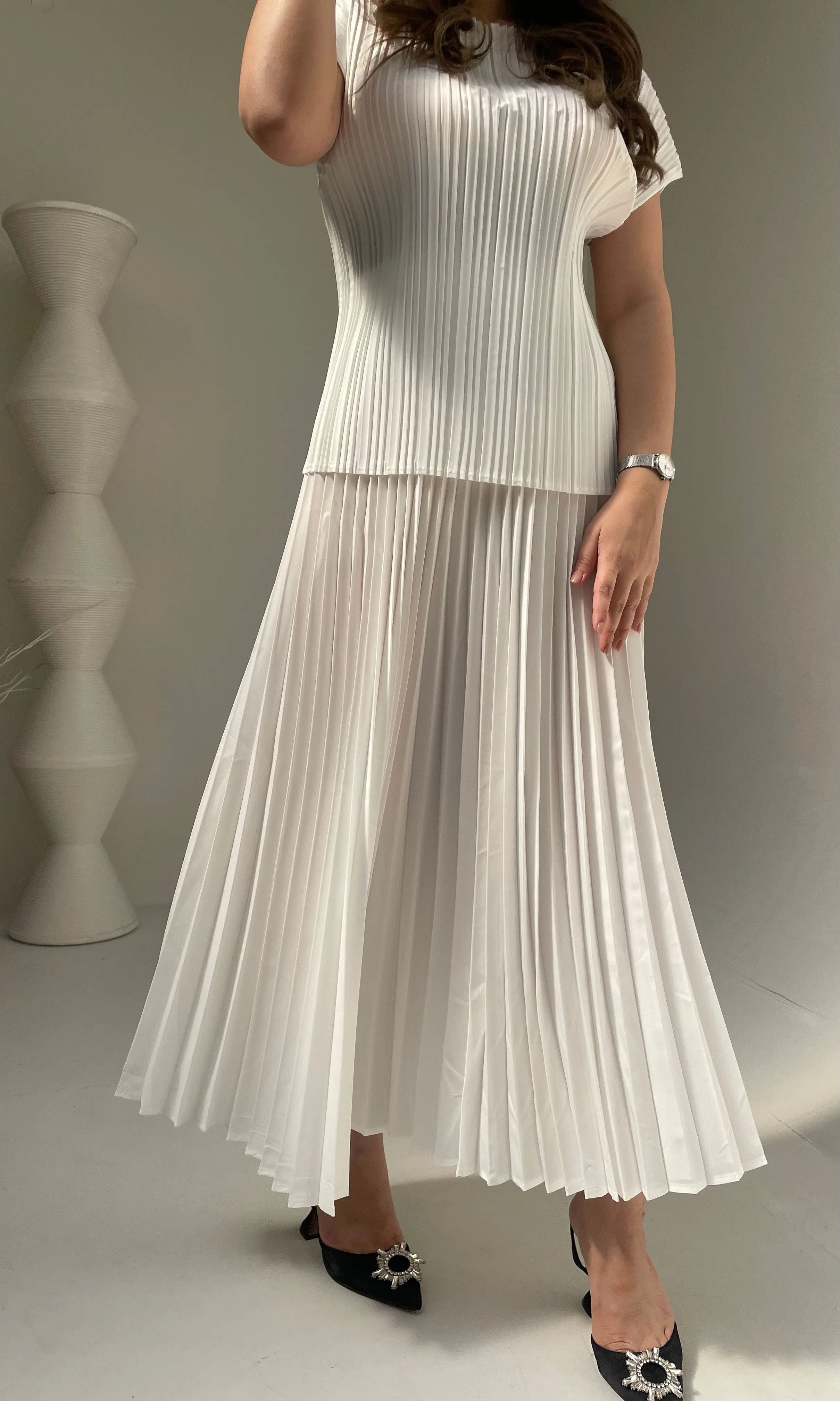 New Colors Priya Set Short Sleeve Top with Skirts