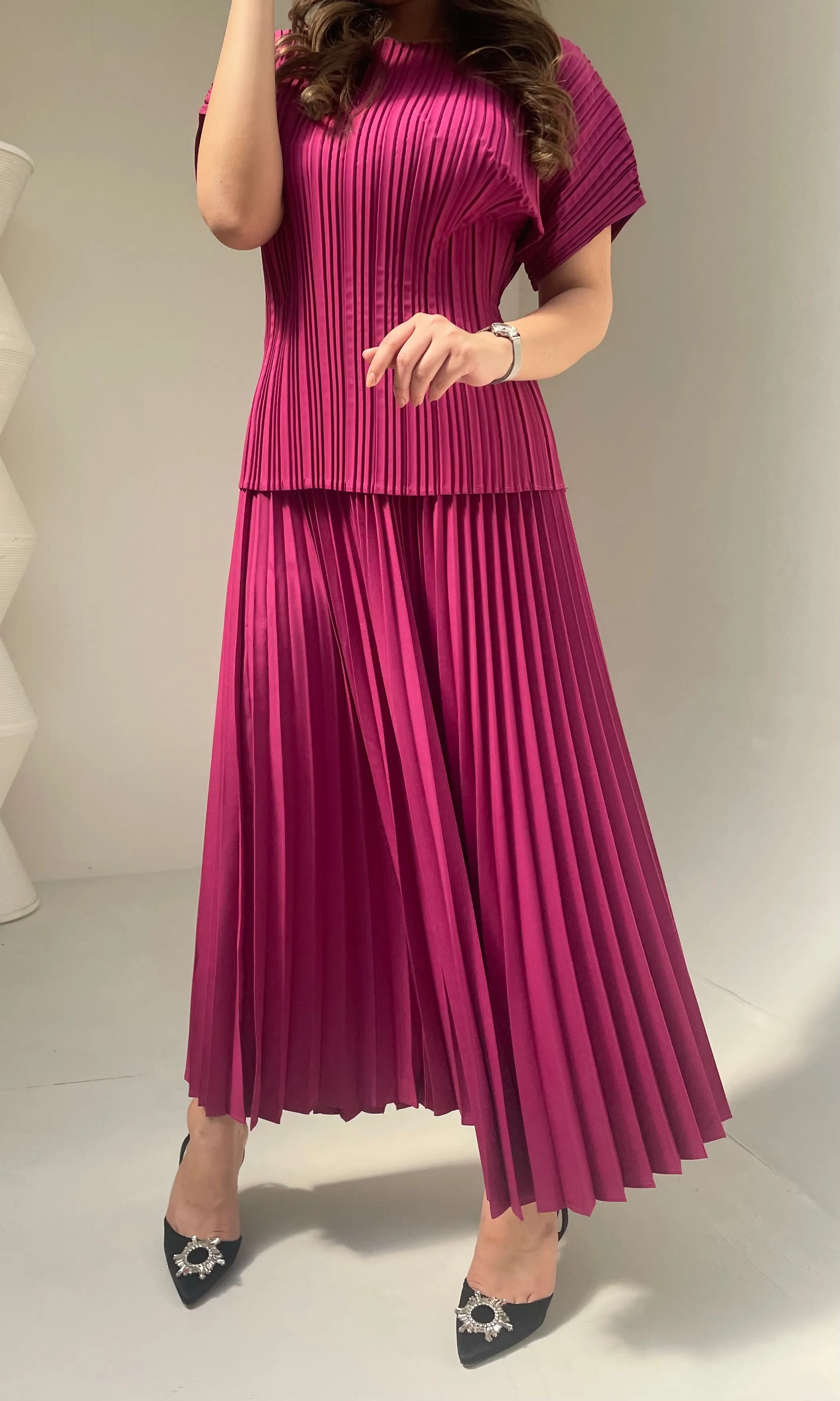 New Colors Priya Set Short Sleeve Top with Skirts