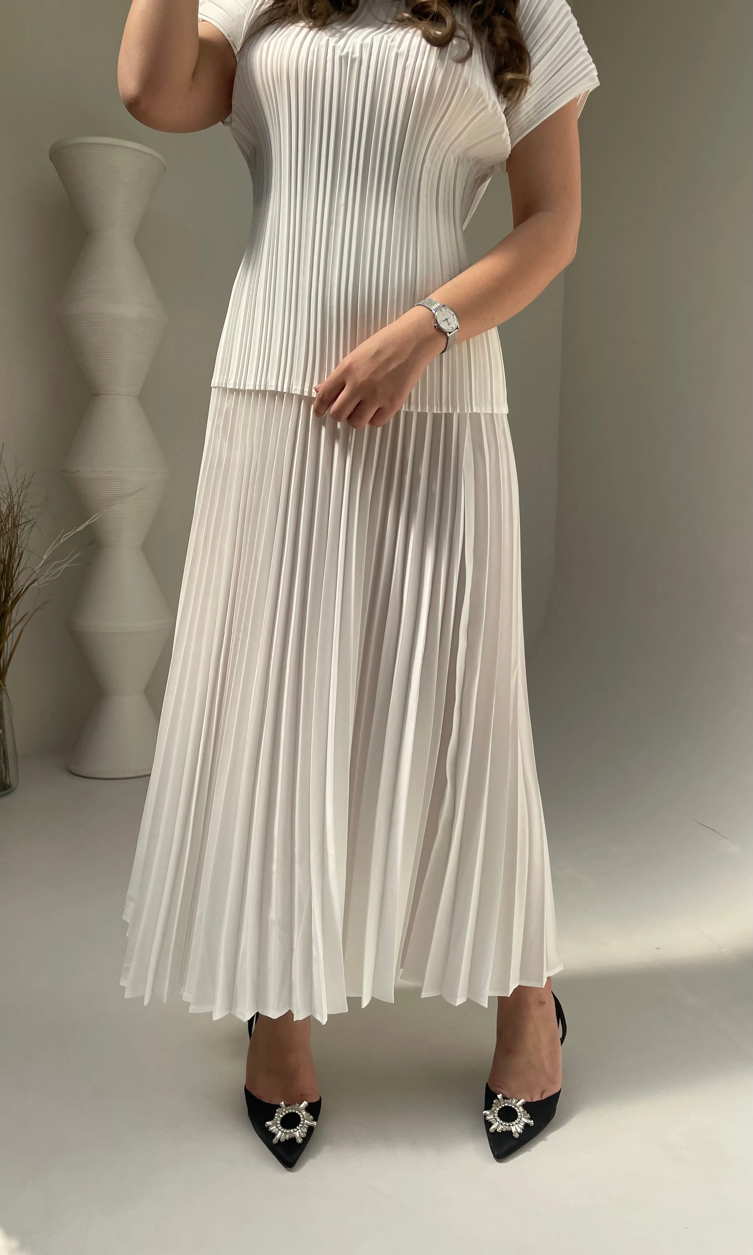 New Colors Priya Set Short Sleeve Top with Skirts