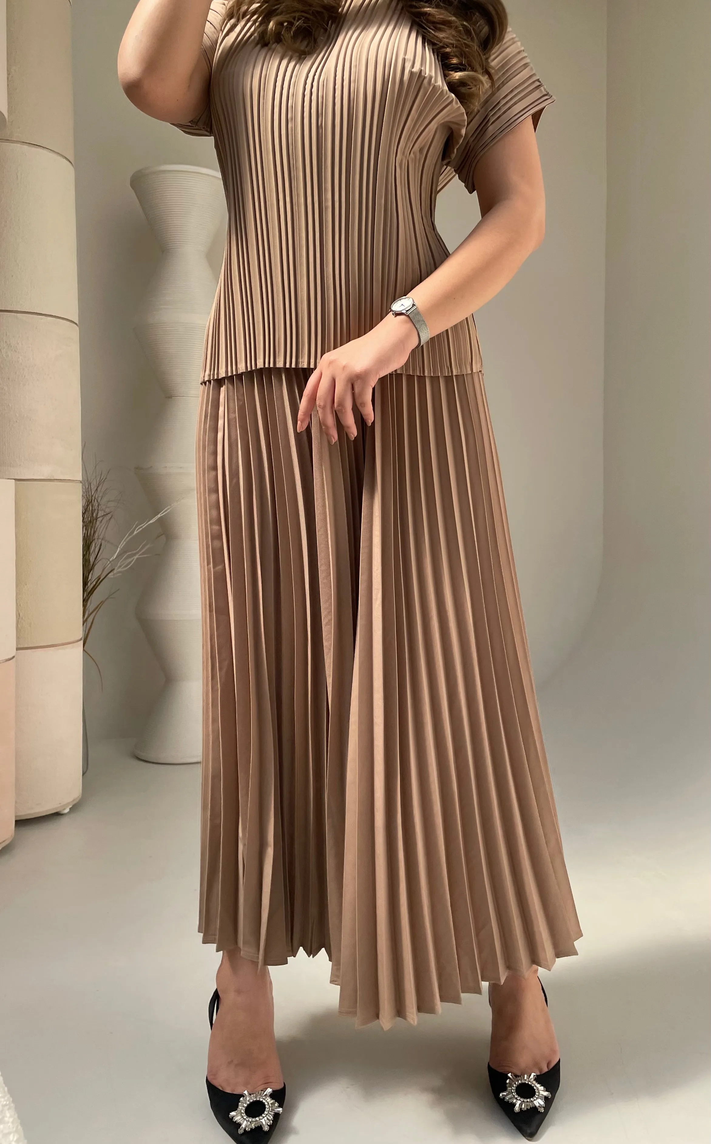 New Colors Priya Set Short Sleeve Top with Skirts