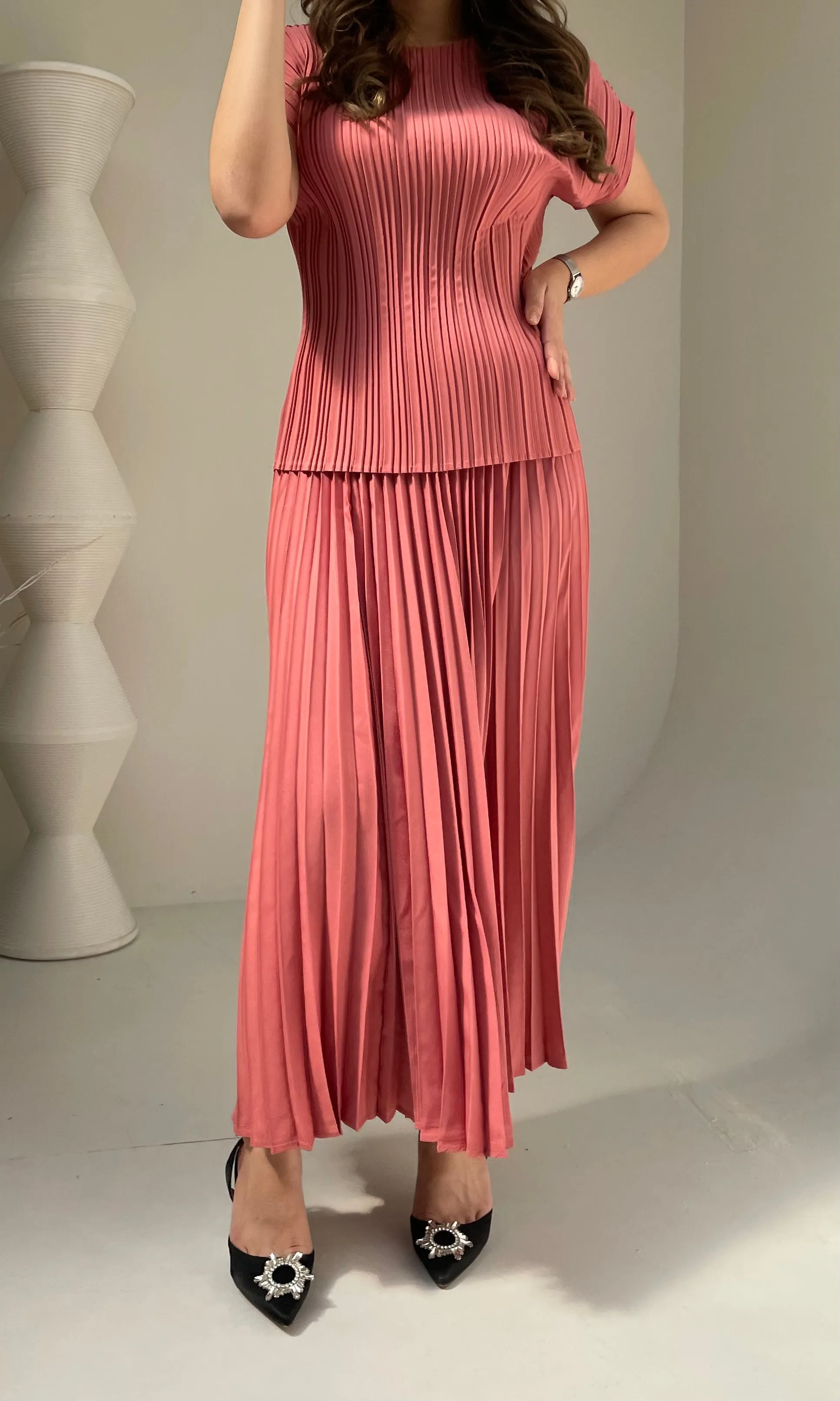 New Colors Priya Set Short Sleeve Top with Skirts