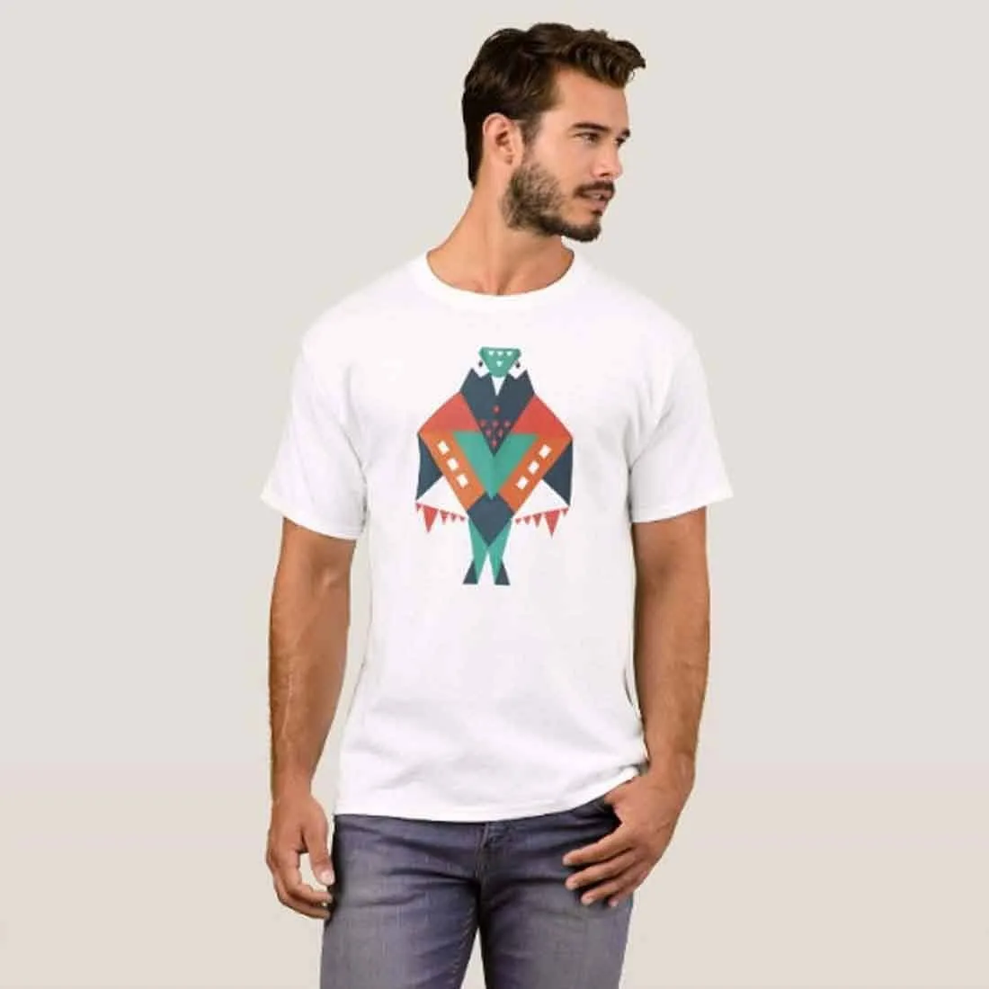 Nutcase Designer Round Neck Men's T-Shirt Wrinkle-Free Poly Cotton Tees - Bird Attitude