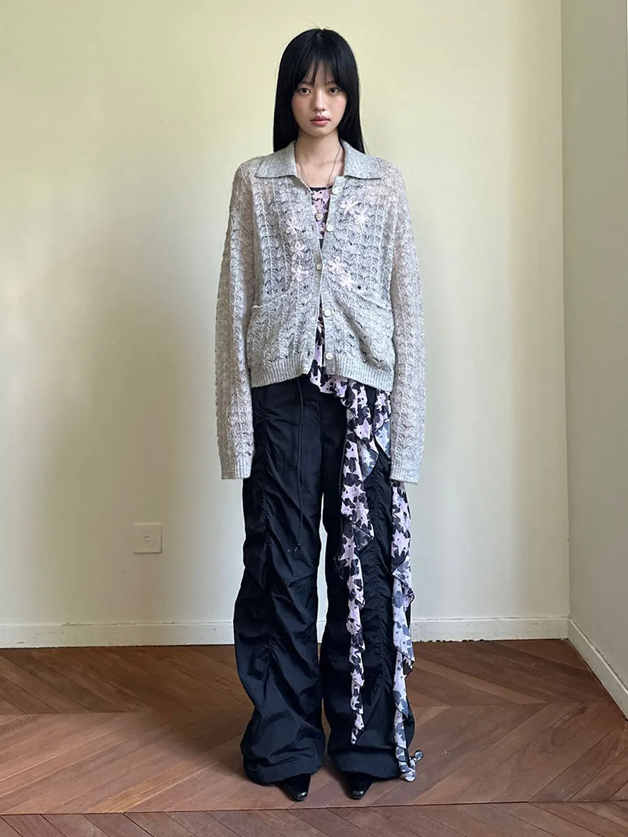 Pleated Casual Paratrooper Pants