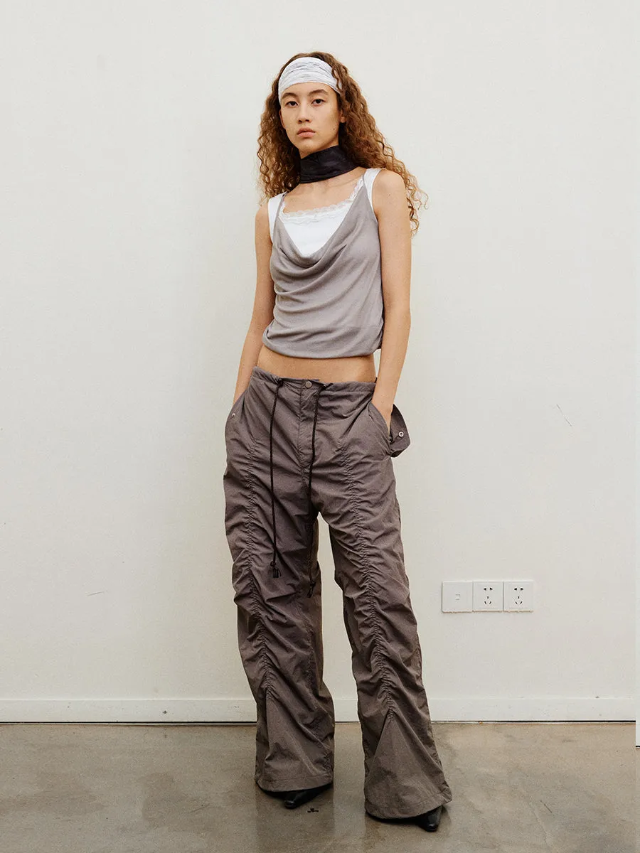 Pleated Casual Paratrooper Pants