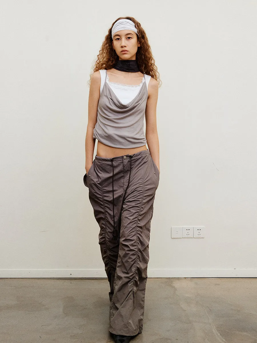 Pleated Casual Paratrooper Pants