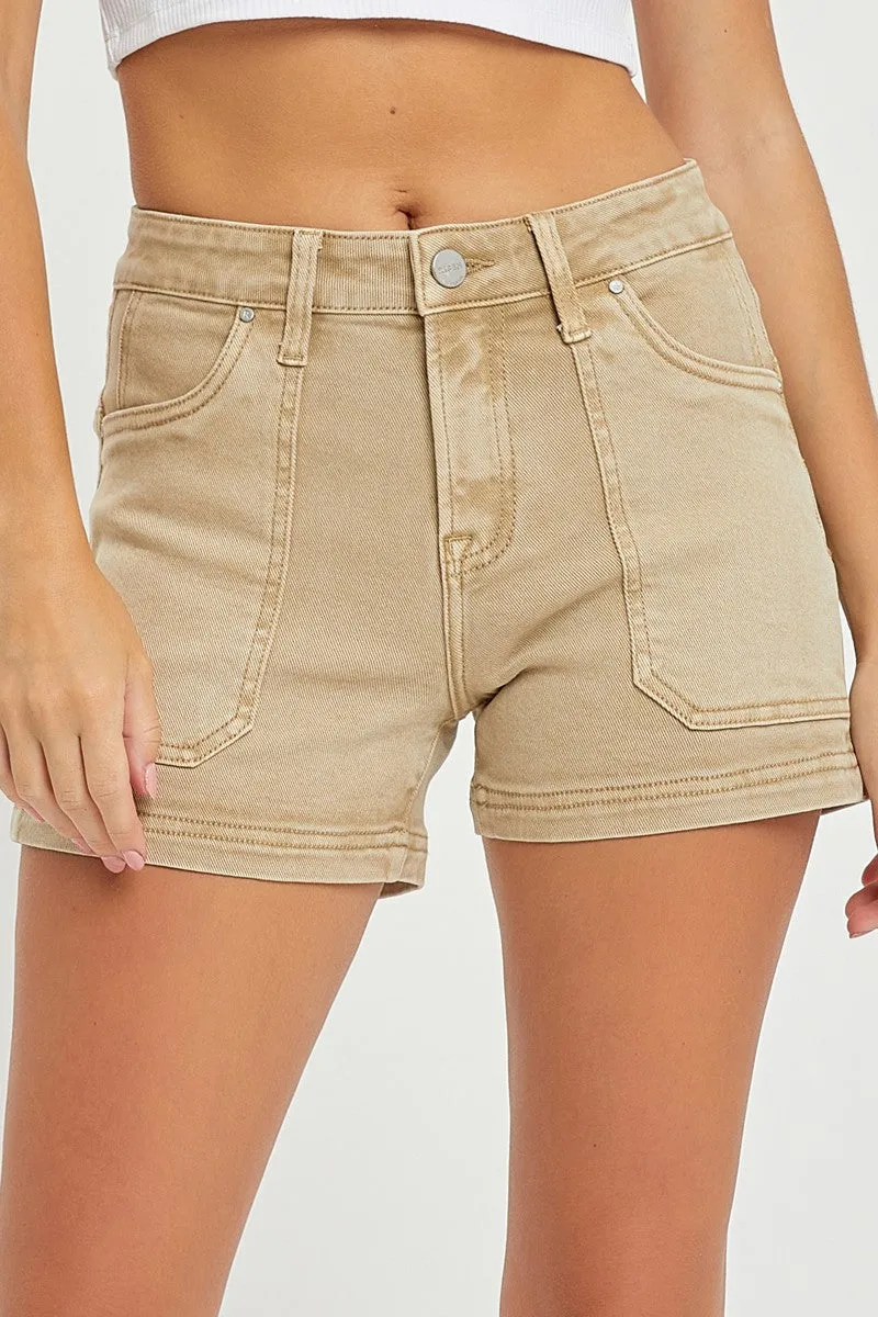Risen Bud Midi Rise Front Patch Pocket Shorts *FINAL SALE*