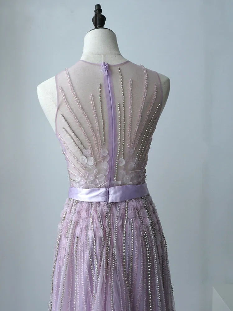 Selinadress Scoop Elegant Princess Applique Long Prom Dress Evening Formal Gown SC095