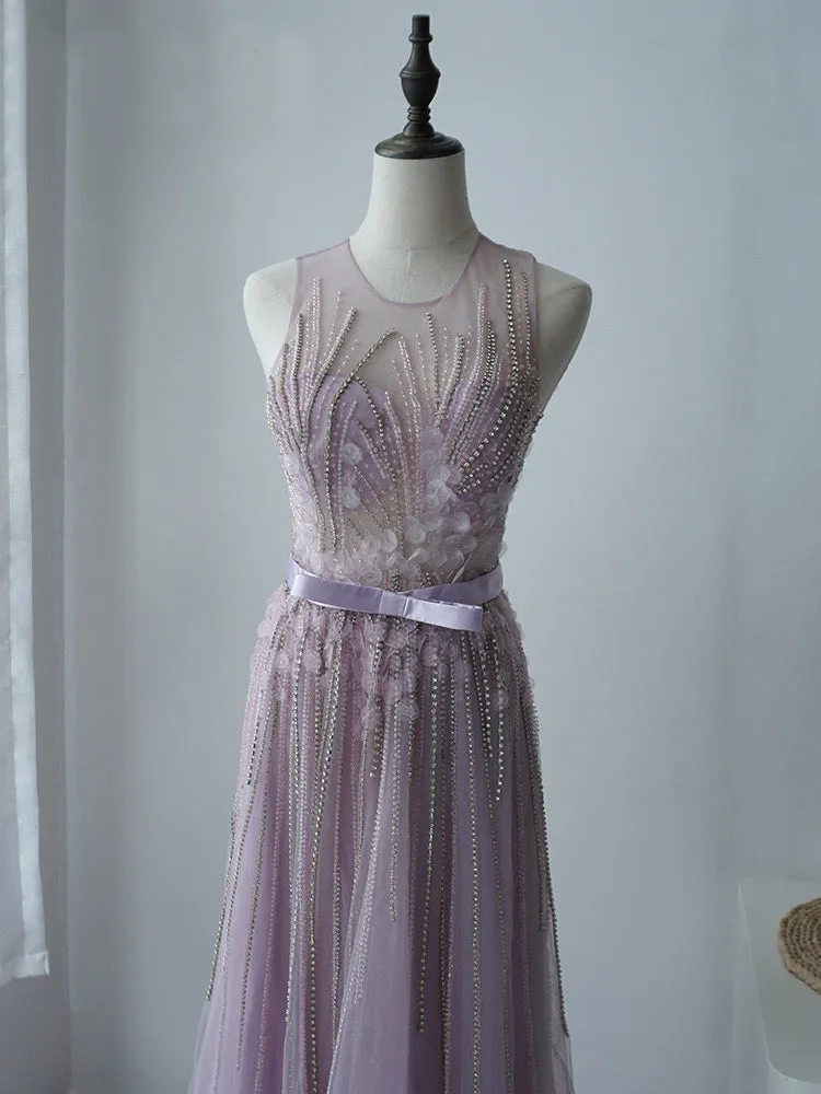 Selinadress Scoop Elegant Princess Applique Long Prom Dress Evening Formal Gown SC095