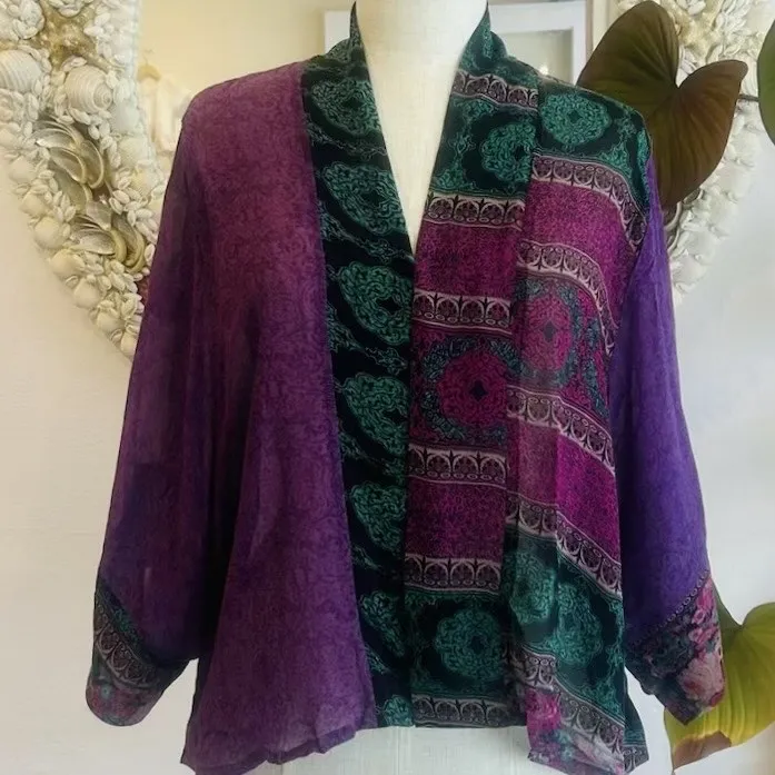 Short Silk Kimono – Violet