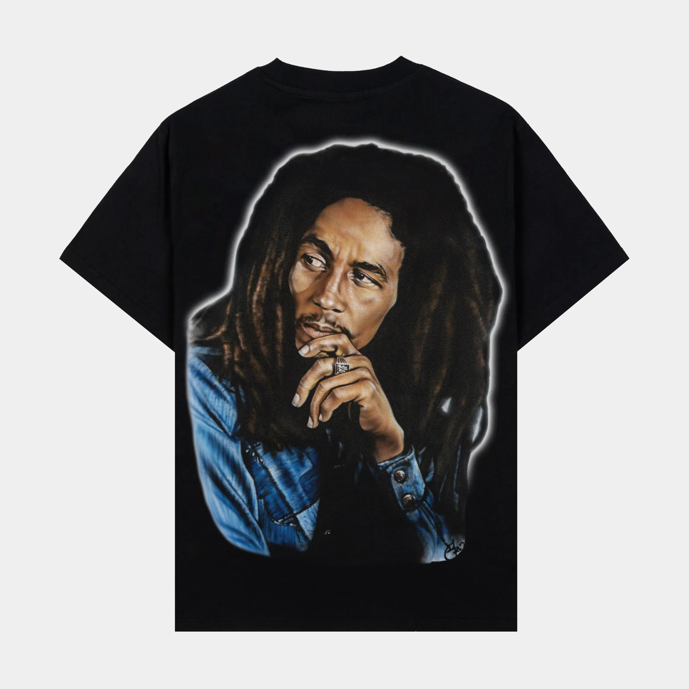 SP x Bob Marley Airbrushed Portrait Mens Short Sleeve Shirt (Black)