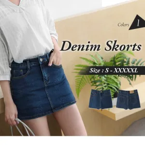 STAR A-LINE DENIM MINI SKORTS