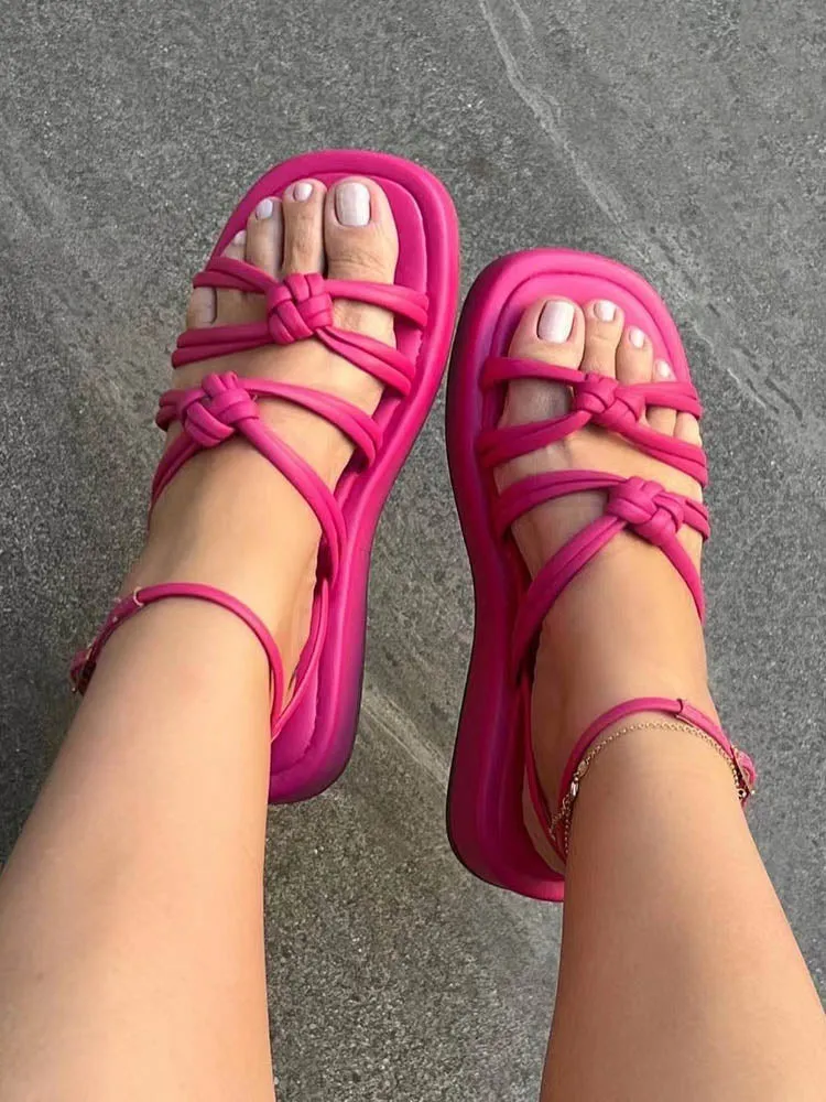 Toleet Knotted Strap Flat Sandals