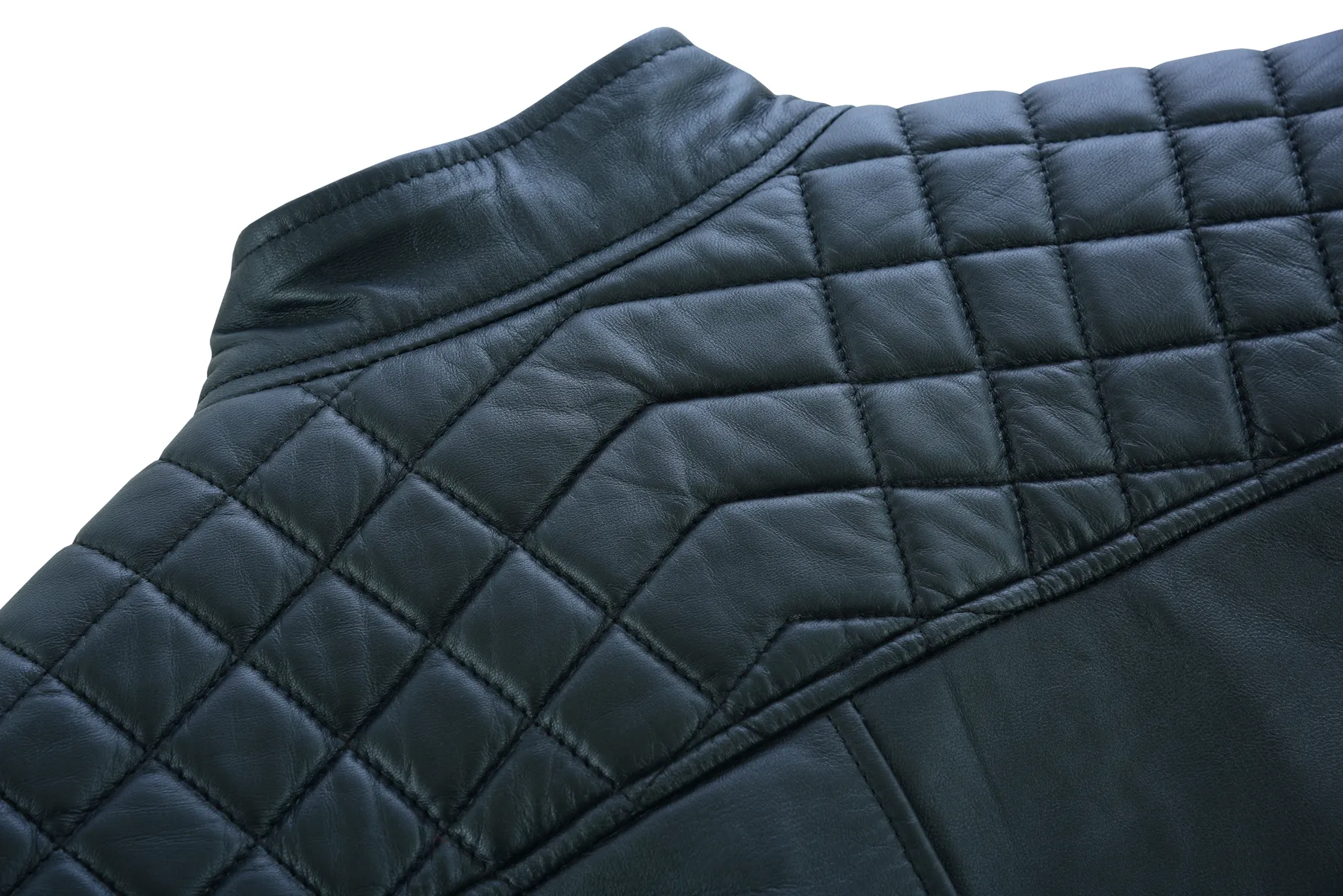 Vance Leather Men's Cafe Racer Gatsby Black Waxed Lambskin Motorcycle Leather Jacket