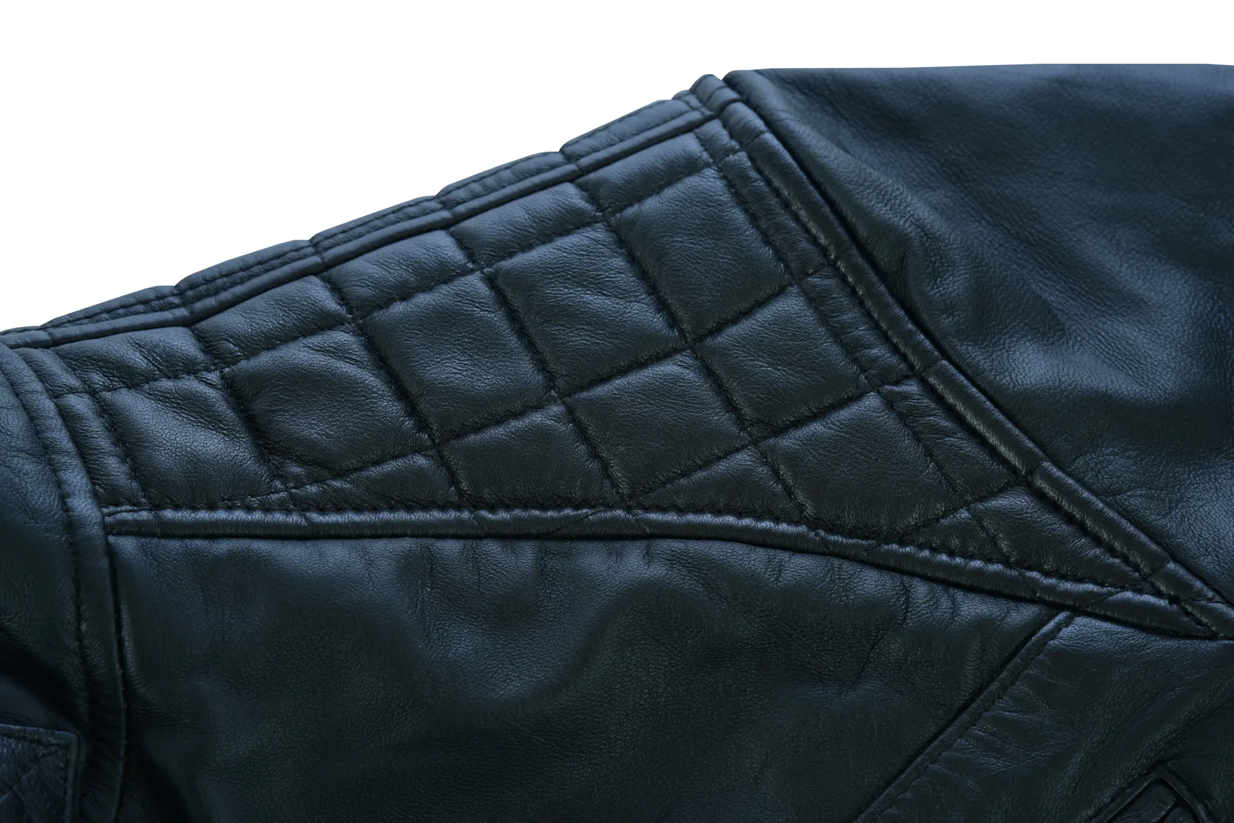 Vance Leather Men's Cafe Racer Gatsby Black Waxed Lambskin Motorcycle Leather Jacket