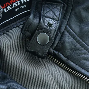 Vance Leather Men's Cafe Racer Gatsby Black Waxed Lambskin Motorcycle Leather Jacket