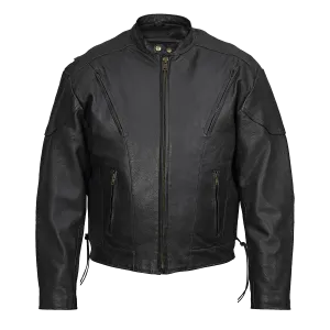 VL511 Vance Leather Men's Fully Lined Racer Jacket