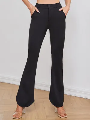 Women's High Waist Slight Stretch Flare Leg Pants Women's High Waist Slight Stretch Flare Leg Pants